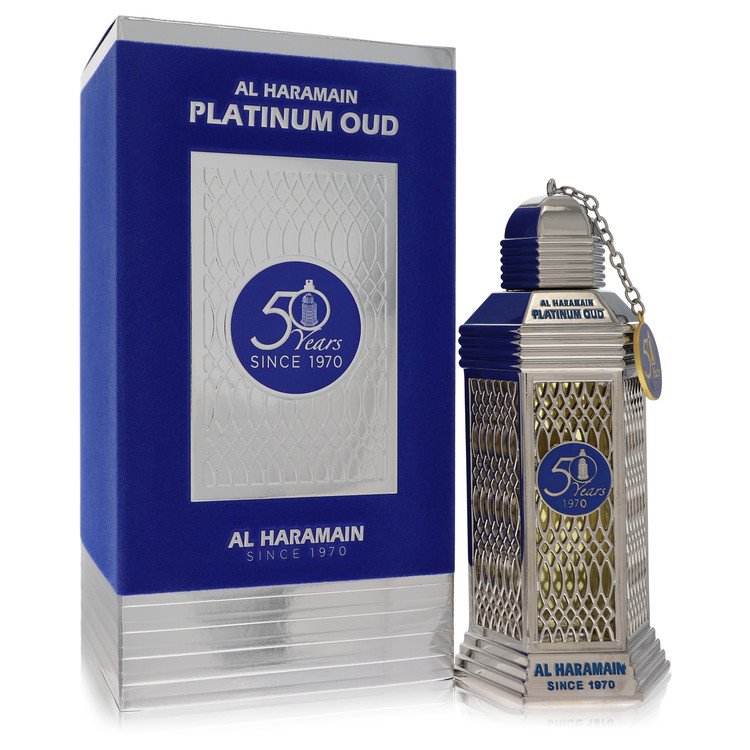 Al Haramain 50 Years Platinum Oud Eau De Parfum Spray 3.3 oz Eau De Parfum Spray (Unisex) For Women By Al Haramain