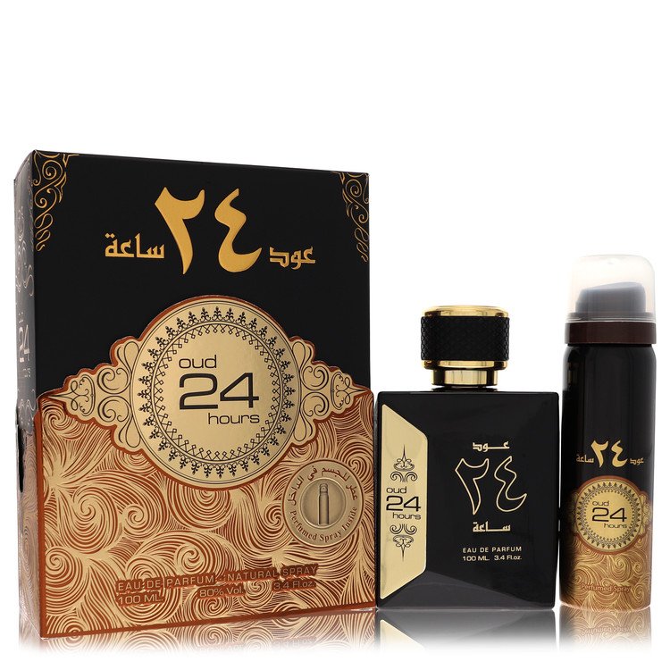 Ard Al Zaafaran Oud 24 Hours 3.4 oz Eau De Parfum Spray + 1.7oz Perfumed Spray (Unisex) For Men By Al Zaafaran