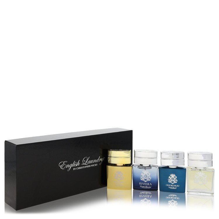 Arrogant Gift Set Gift Set includes Notting Hill, Riviera, Oxford Bleu, and Arrogant, all in .68 oz Mini EDP Sprays For Men By English Laundry