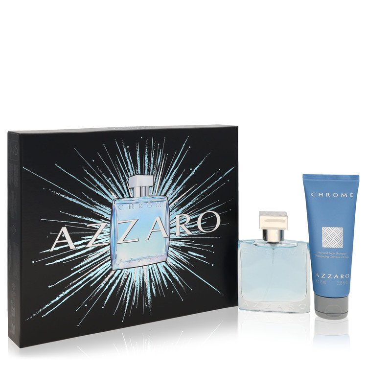 Chrome Gift Set 1.7 oz Eau De Toilette Spray + 2.5 oz All Over Shampoo For Men By Azzaro