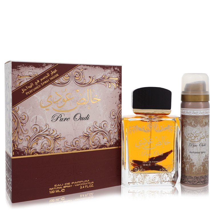 Lattafa Pure Oudi 3.4 oz Eau De Parfum Spray Plus 1.7 oz Deodorant For Women By Lattafa