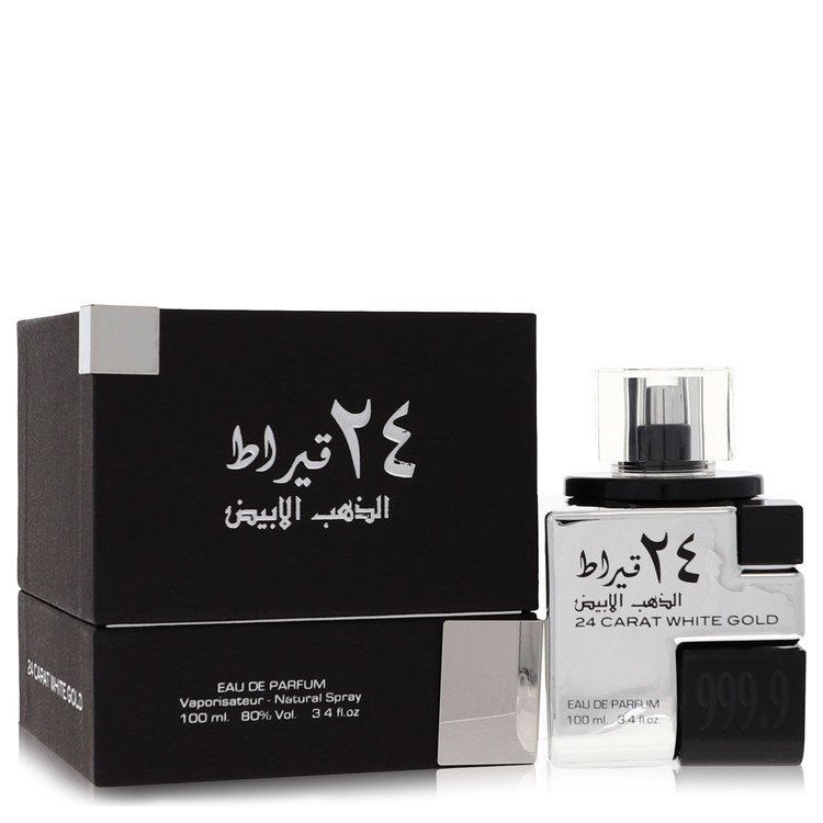 Lattafa 24 Carat White Gold Eau De Parfum Spray 3.4 oz Eau De Parfum Spray (Unisex) For Men By Lattafa