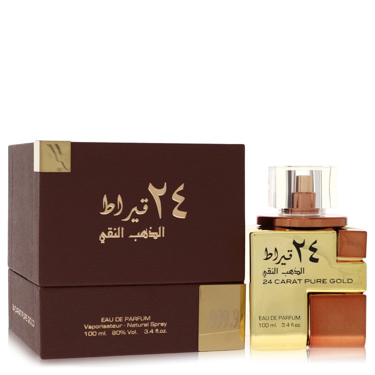 Lattafa 24 Carat Pure Gold Eau De Parfum Spray 3.4 oz Eau De Parfum Spray (Unisex) For Men By Lattafa