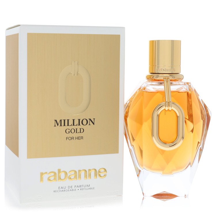 Paco Rabanne Million Gold 3 oz Eau De Parfum Refillable Spray For Women By Paco Rabanne