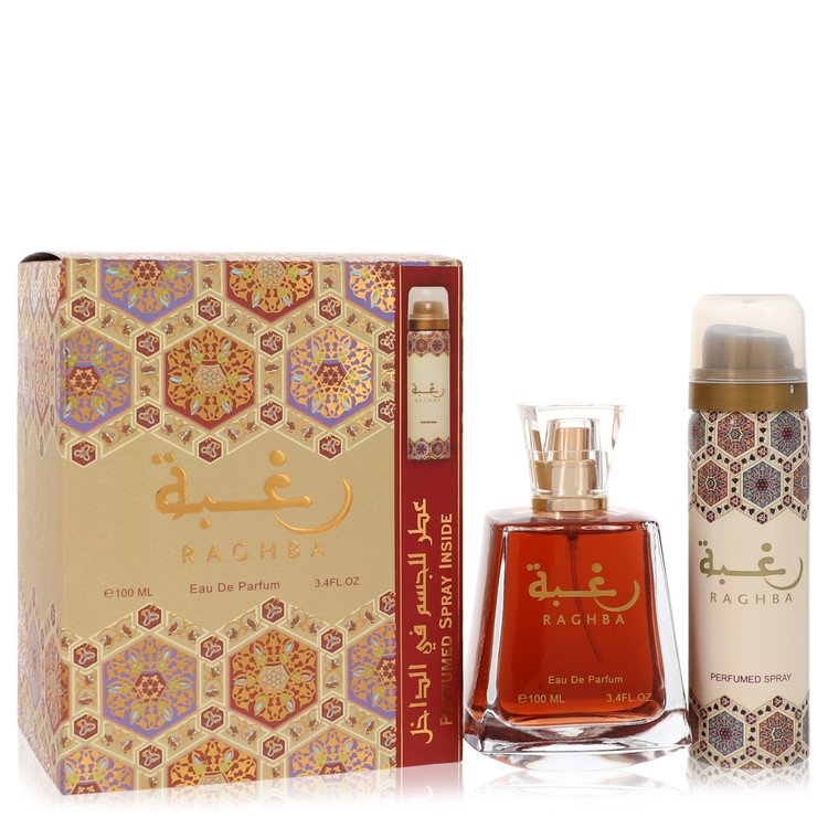 Lattafa Raghba 3.4 oz Eau De Parfum Spray Plus 1.7 oz Deodorant Spray For Men By Lattafa