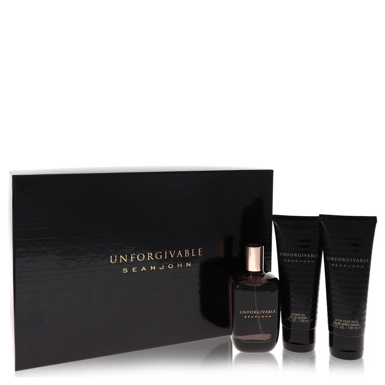 Unforgivable Gift Set 4.2 oz Eau De Toilette Spray + 3.4 oz Shower Gel + 3.4 oz After Shave Balm For Men By Sean John