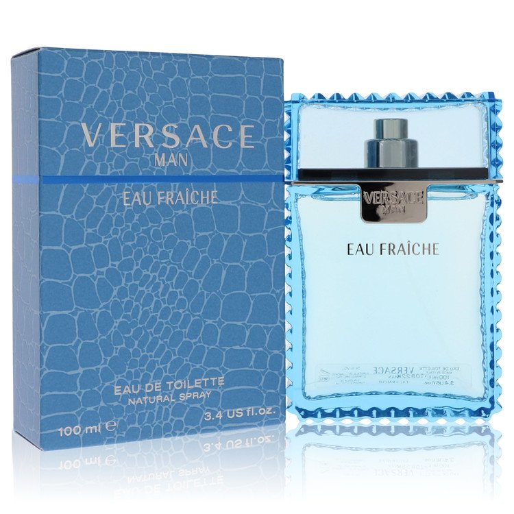 Versace Man Eau Fraiche Eau De Toilette Spray 3.4 oz Eau Fraiche Eau De Toilette Spray (Blue) For Men By Versace