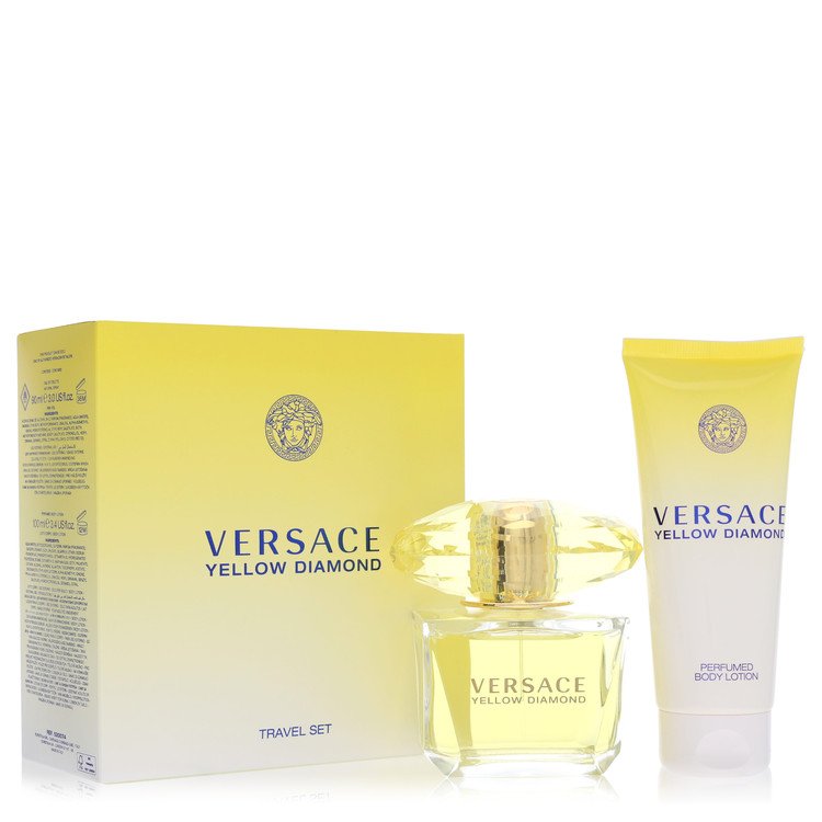 Versace Yellow Diamond Gift Set 3 oz Eau De Toilette Spray + 3.4 oz Body lotion For Women By Versace