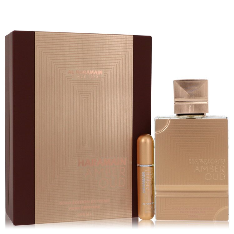 Al Haramain Amber Oud Gold Edition Extreme Gift Set 6.7 Pure Perfume Spray + 0.34 oz Refillable Spray For Women By Al Haramain
