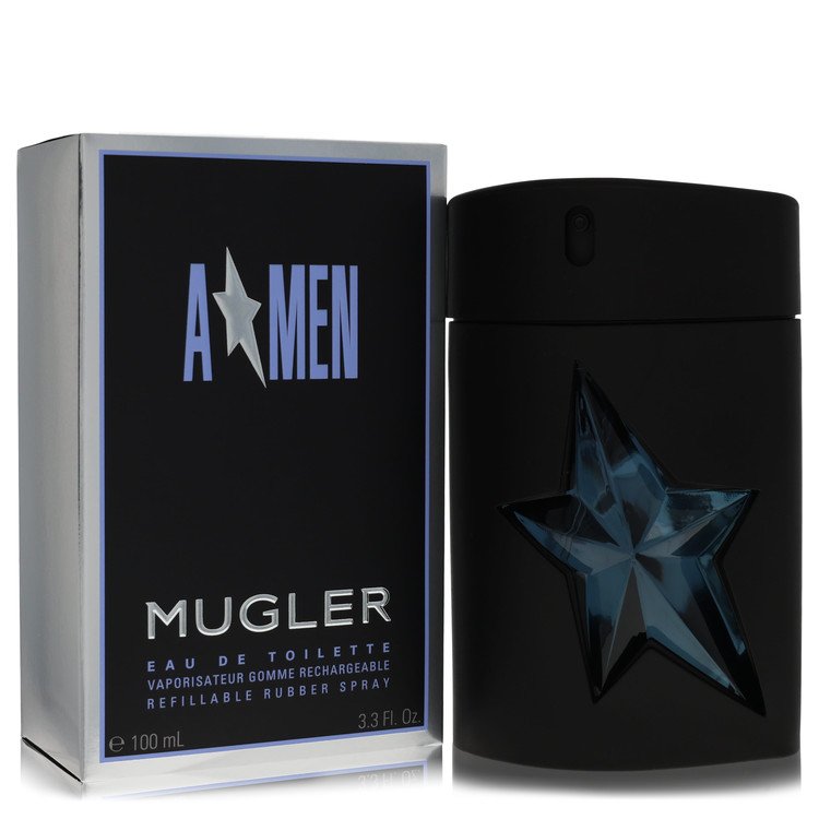 Angel Eau De Toilette Spray Refillable 3.4 oz Eau De Toilette Spray Refillable (Rubber) For Men By Thierry Mugler