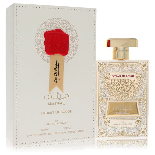 Ard Al Zaafaran Meethaq Extrait De Rouge Eau De Parfum Spray 3.4 oz Eau De Parfum Spray (Unisex) For Men By Al Zaafaran