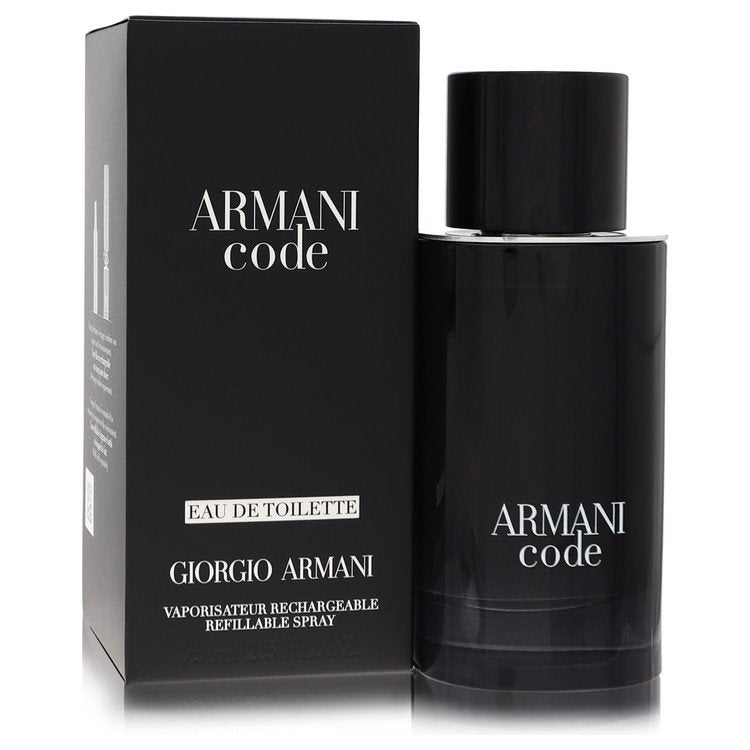 Armani Code Eau De Toilette Spray Refillable By Giorgio Armani 2.5 oz Eau De Toilette Spray Refillable For Men By Giorgio Armani