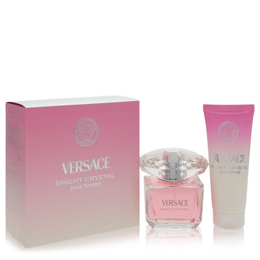 Bright Crystal Gift Set 3 oz Eau De Toilette Spray + 3.4 oz Body Lotion For Women By Versace