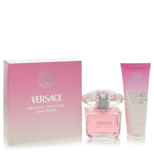 Bright Crystal Gift Set 3 oz Eau De Toilette Spray + 3.4 oz Body Lotion For Women By Versace