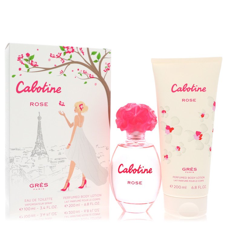 Cabotine Rose Gift Set By Parfums Gres 3.4 oz Eau De Toilette Spray + 6.7 oz Body Lotion For Women By Parfums Gres
