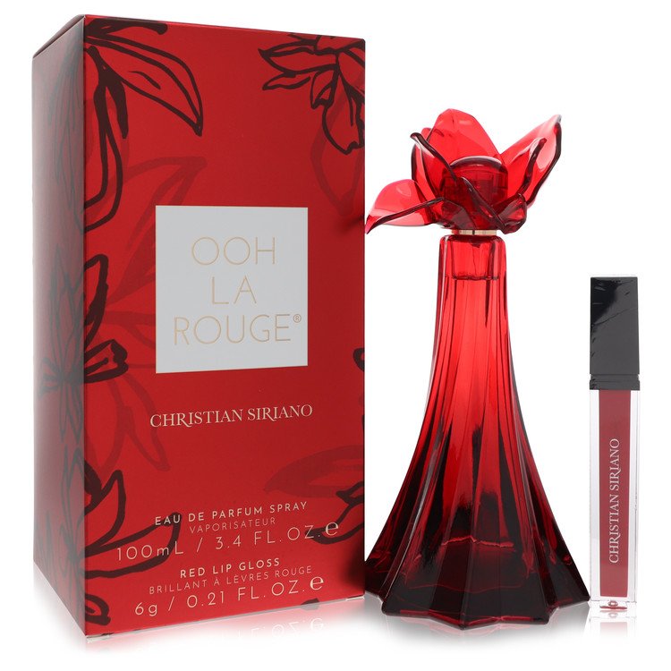 Christian Siriano Ooh La Rouge 3.4 oz Eau De Parfum Spray + 0.21 oz Red Lip Gloss For Women By Christian Siriano
