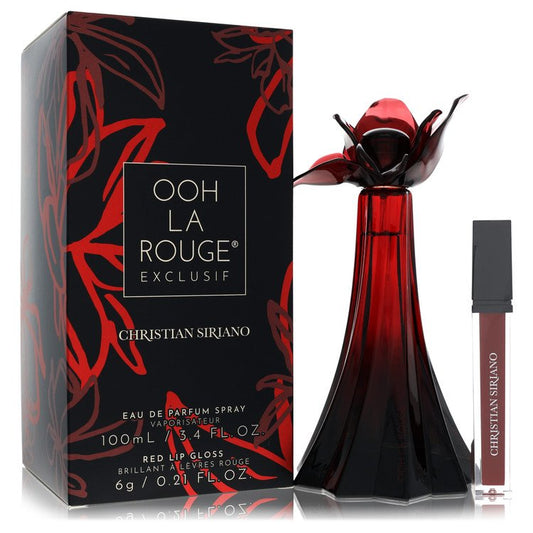 Christian Siriano Ooh La Rouge Exclusif 3.4 oz Eau De Parfum Spray + 0.21 oz Red Lip Gloss For Women By Christian Siriano