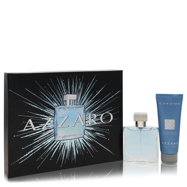 Chrome Gift Set By Azzaro 1.7 oz Eau De Toilette Spray + 2.5 oz All Over Shampoo For Men By Azzaro