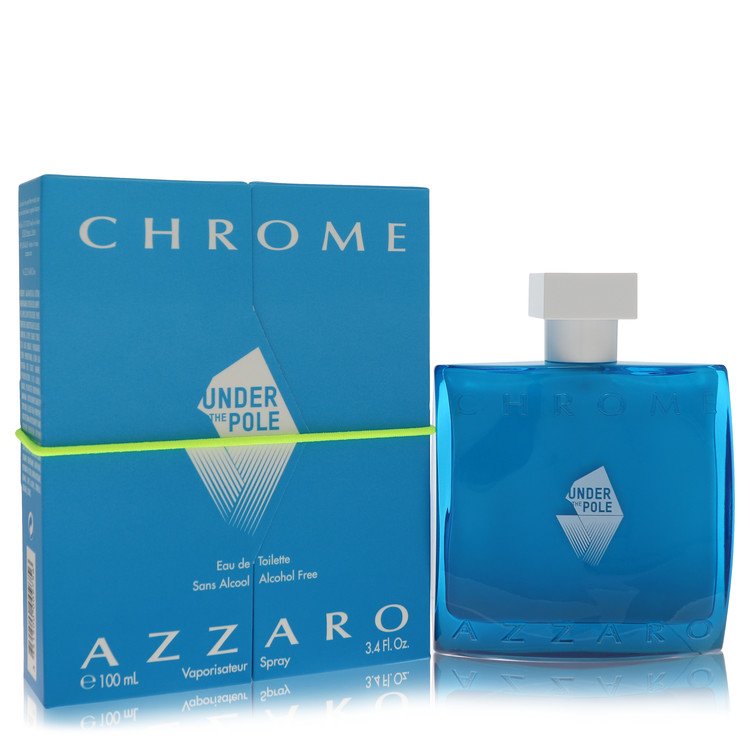 Chrome Under The Pole Eau De Toilette Spray By Azzaro 3.4 oz Eau De Toilette Spray (Alcohol Free) For Men By Azzaro