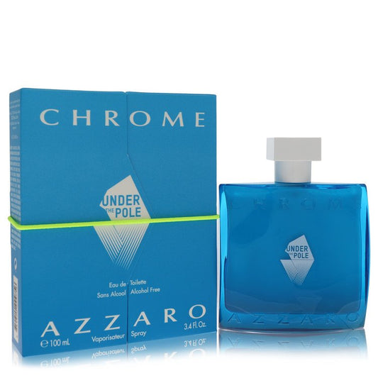 Chrome Under The Pole 3.4 oz Eau De Toilette Spray (Alcohol Free) For Men By Azzaro