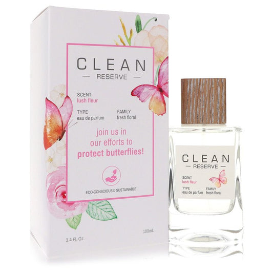 Clean Reserve Lush Fleur Eau De Parfum Spray 3.4 oz Eau De Parfum Spray (Butterfly Edition) For Women By Clean