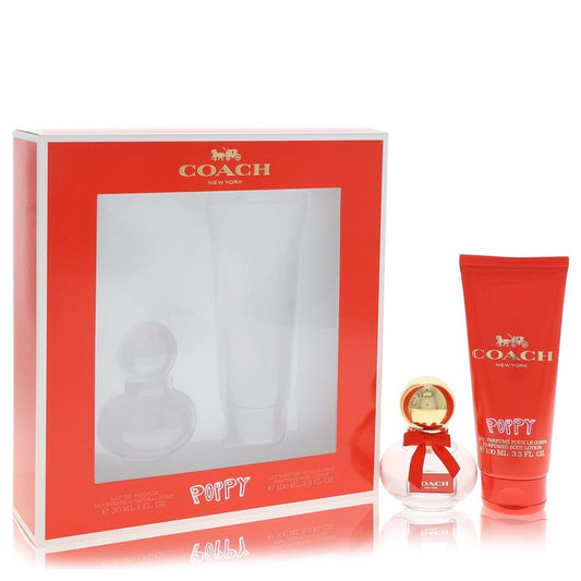 Coach Poppy Gift Set 1 oz Eau De Parfum Spray + 3.3 oz Body Lotion For Women By Coach
