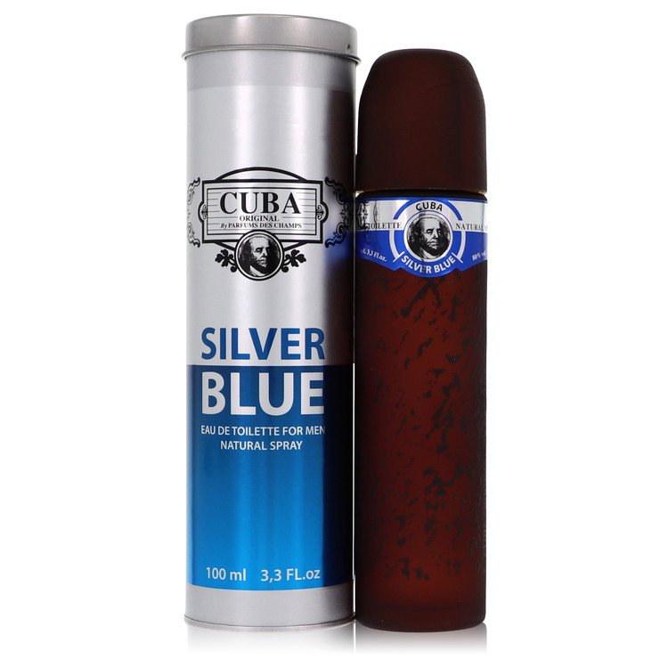 Cuba Silver Blue 3.3 oz Eau De Toilette Spray For Men By Fragluxe