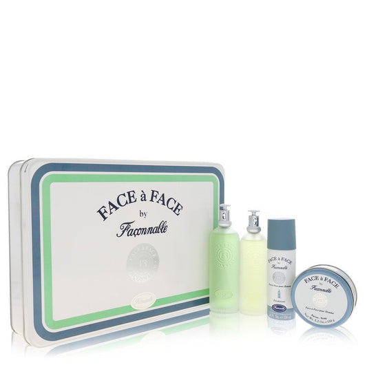 Face A Face Gift Set 5 oz Eau De Toilette Spray + 5 oz Deodorant Spray + 3.3 oz After Shave + 5 oz Soap For Men By Faconnable