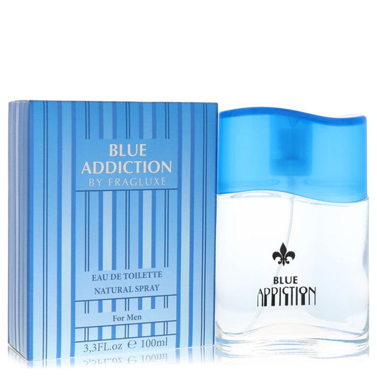 Fragluxe Blue Addiction 3.3 oz Eau De Toilette Spray For Men By Fragluxe