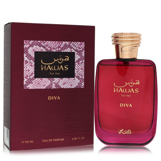 Hawas Diva Eau De Parfum Spray By Rasasi 3.38 oz Eau De Parfum Spray For Women By Rasasi