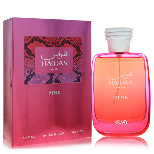 Hawas Pink Eau De Parfum Spray By Rasasi 3.38 oz Eau De Parfum Spray For Women By Rasasi