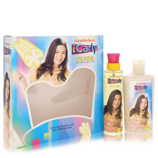 Icarly Click Gift Set 3.4 oz Eau De Toilette Spray + 8 oz Body Lotion For Women By Marmol & Son