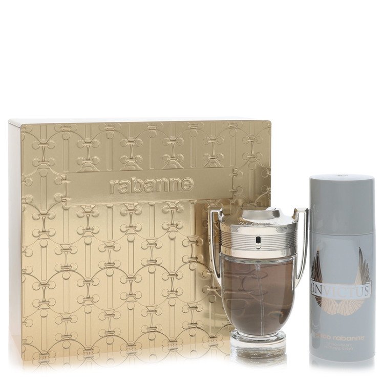 Invictus Gift Set 3.4 oz Eau De Toilette Spray + 5.1 oz Deodorant Spray For Men By Paco Rabanne