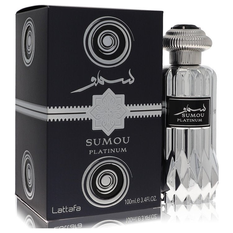Lattafa Sumou Platinum 3.4 oz Eau De Parfum Spray (Unisex) For Men By Lattafa