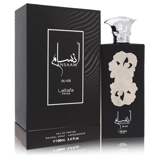Lattafa Pride Ansaam Silver 3.4 oz Eau De Parfum Spray (Unisex) For Women By Lattafa