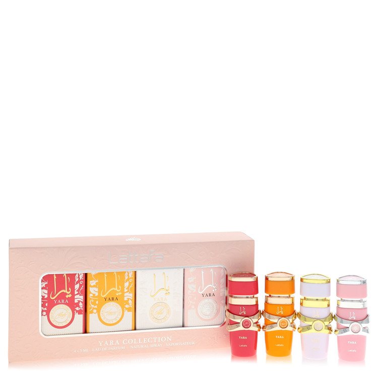 Lattafa Yara Gift Set By Lattafa Mini EDP Collection Set Contains Yara Candy, YaraTous, Yara Moi, Yara all sized 0.16 oz EDP For Women By Lattafa