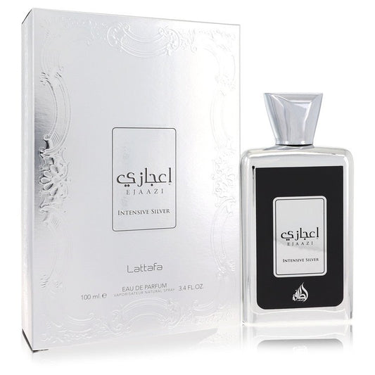 Lattafa Ejaazi Intensive Silver 3.4 oz Eau De Parfum Spray (Unisex) For Women By Lattafa