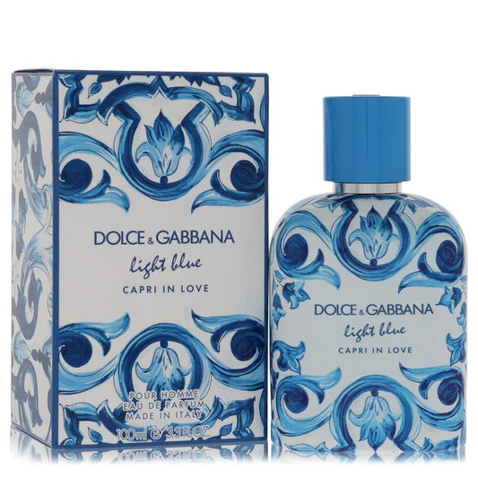 Light Blue Capri In Love 3.3 oz Eau De Parfum Refillable Spray For Men By Dolce & Gabbana