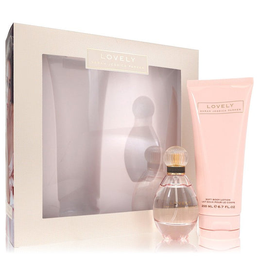 Lovely Gift Set 1.7 oz Eau De Parfum Spray + 6.7 oz Body Lotion For Women By Sarah Jessica Parker