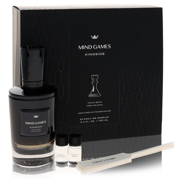 Mind Games Kingside Gift Set 3.4 oz Extrait De Parfum Spray + Two 0.10 Mini EDP Travel Size + Testing Papers For Men By Mind Games