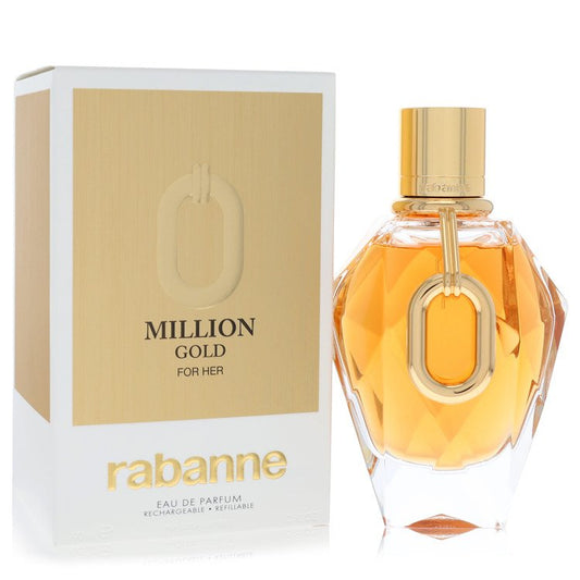 Paco Rabanne Million Gold 3 oz Eau De Parfum Refillable Spray For Women By Paco Rabanne