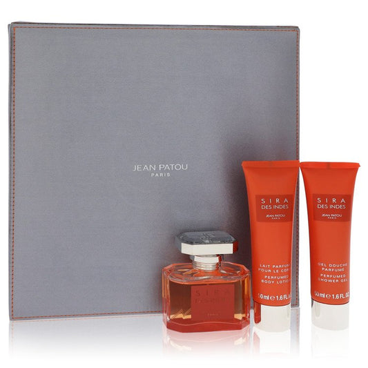 Sira Des Indes Gift Set By Jean Patou 1.6 oz Eau De Parfum Spray + 1.6 oz Body Lotion + 1.6 oz Shower Gel For Women By Jean Patou