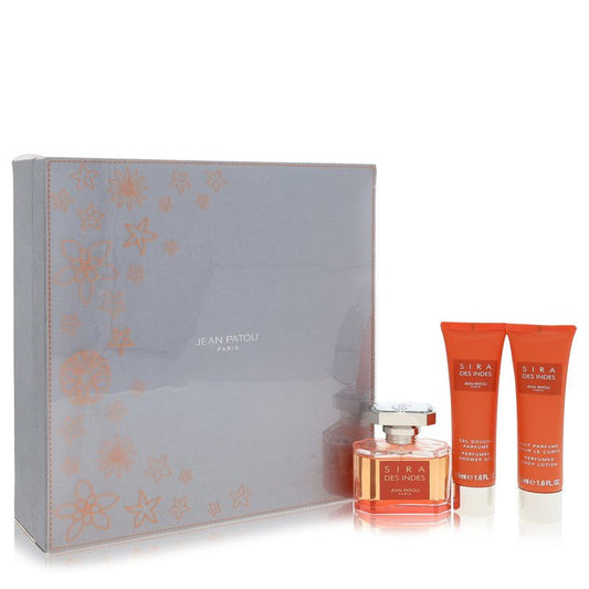 Sira Des Indes Gift Set 1.6 oz Eau De Parfum Spray + 1.6 oz Body Lotion + 1.6 oz Shower Gel For Women By Jean Patou