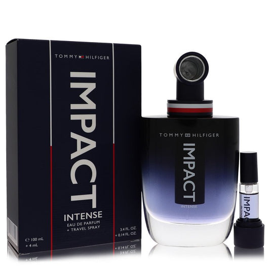 Tommy Hilfiger Impact Intense 3.4 oz Eau De Parfum Spray + 0.14 Travel Spray For Men By Tommy Hilfiger