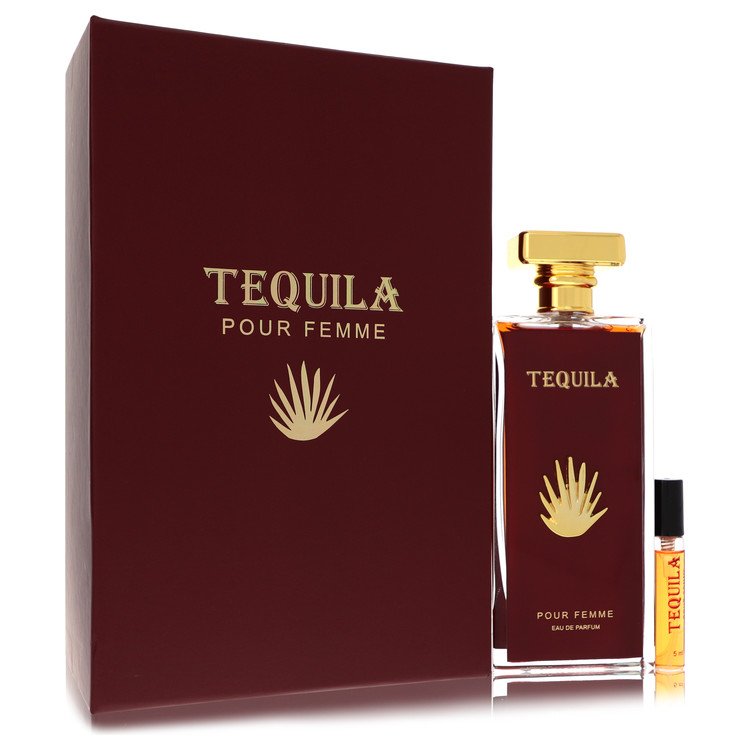 Tequila Pour Femme Red 3.3 oz Eau De Parfum Spray + Free .17 oz Mini EDP Spray For Women By Tequila Perfumes
