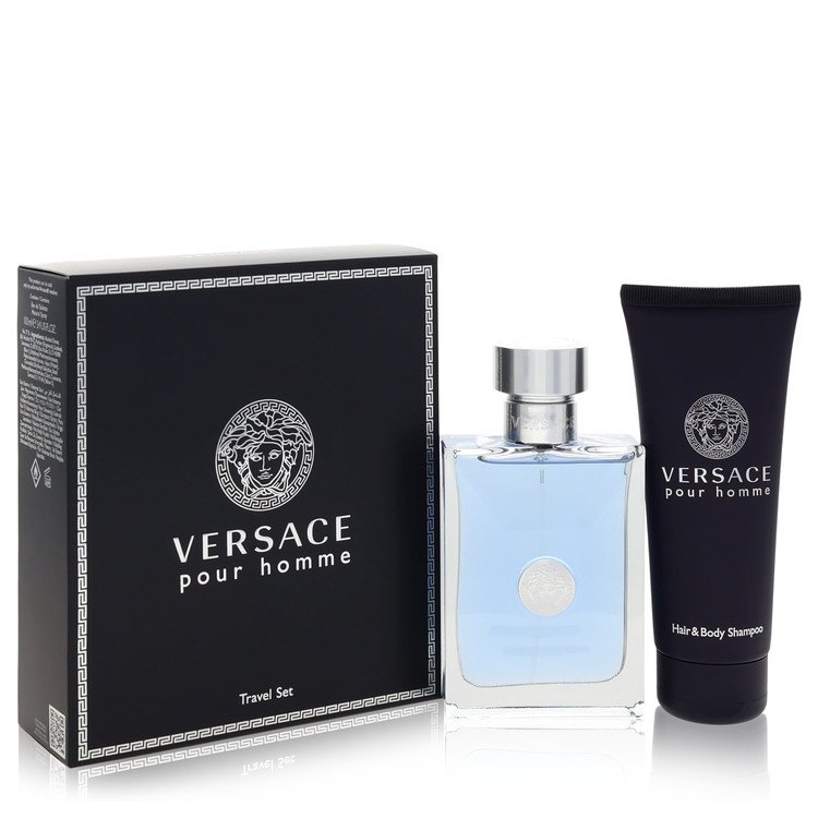 Versace Pour Homme Gift Set 3.4 oz Eau De Toilette Spray + 3.4 oz Shower Gel For Men By Versace